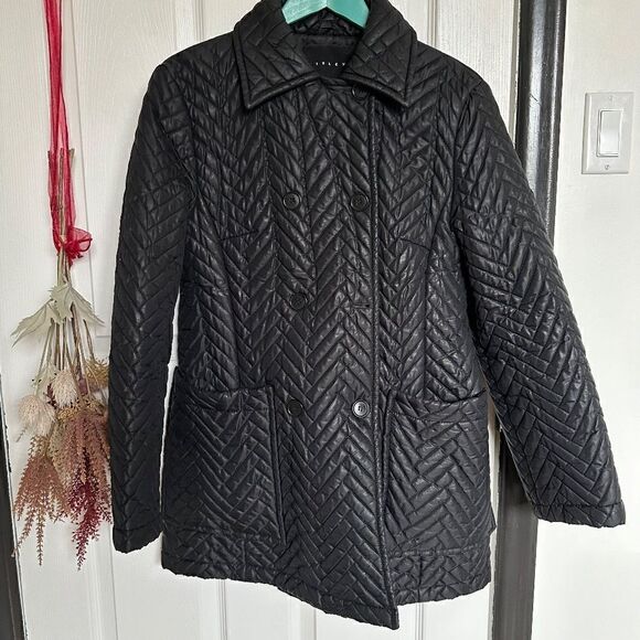 Black SISLEY quilted jacket - M - Picture 1 of 5